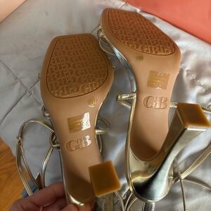 Gianni Bini Shiny Gold Strappy Heels